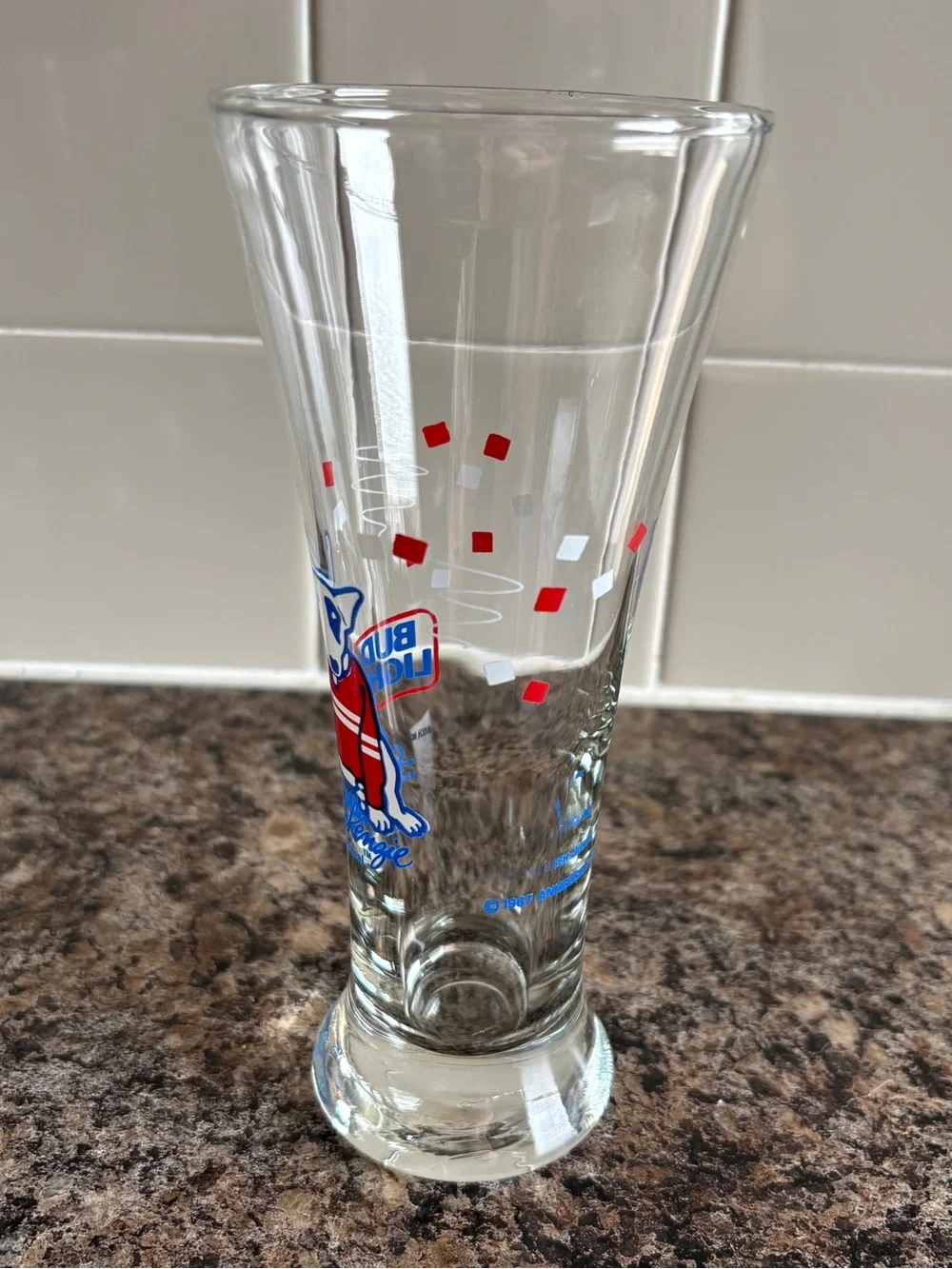 Vintage 1987 Bud Light Spuds MacKenzie Beer Party Animal Glasses - Set of 4